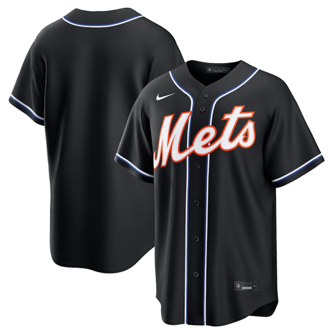 Men's  New York Mets Blank 2026 Fashion Replica Black Out Stitched Baseball Jersey